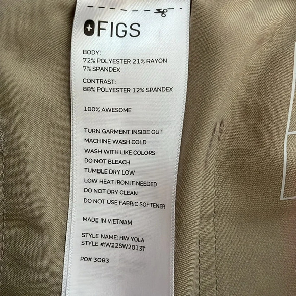 FIGS High Waisted Yola Skinny Scrub Pants Tan Nude Latte Size Medium - Picture 5 of 12